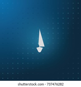 Simple flat front view sailboat icon.