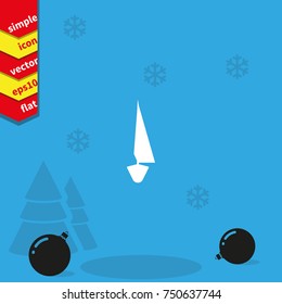 Simple flat front view sailboat icon.