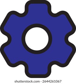 Simple flat gear icon. Can be used in engineering, machinery, settings symbol, or mechanical illustrations.