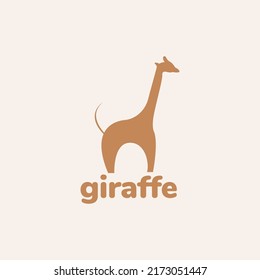 simple flat giraffe logo design vector graphic symbol icon illustration creative idea