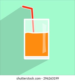 simple flat glass of orange juice