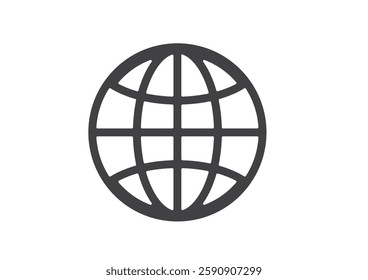 Simple and Flat Globe Icon Illustration