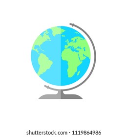 Simple flat globe icon. World sign illustration