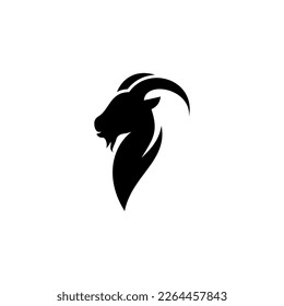 Simple flat goat logo design template vector
