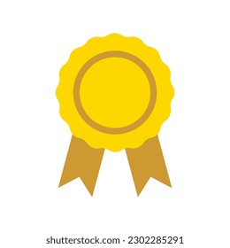 Simple placa de oro plana. Perfecto para campeonatos, íconos, elementos, afiches, banners, web, certificados, etiquetas, etc.