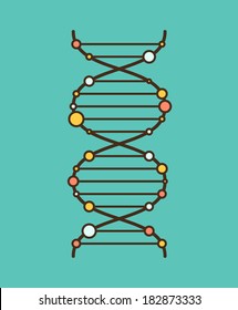 Simple flat graphic DNA spiral. EPS8 vector illustration,