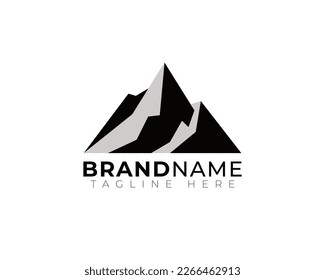 simple flat grayscale vintage mountain logo