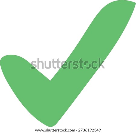 A simple flat green check mark icon on a clean