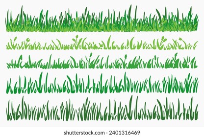 Simple Flat Green Grass Illustration Design, Green Grass Template Vector