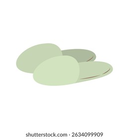 Simple flat green slippers illustration