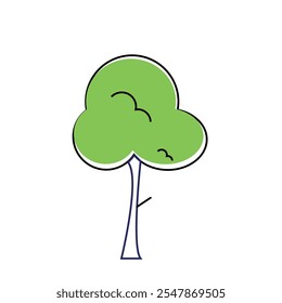 Simple flat green tree icon vector of illustration. Suitable for logo design,creativity design, sign and symbols.simple tree design.