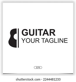 simple flat guitar logo premium elegant template vector eps 10