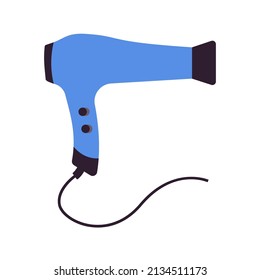 A simple flat hair dryer. Hair care tools for hairdressing salon or barbershop and home. Vector isolated illustration on white background