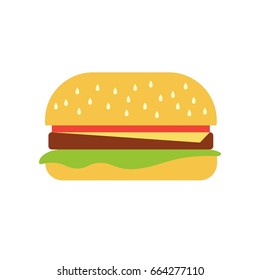 Simple flat hamburger icon on white background