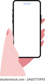 Ilustración simple del teléfono de la mano plana