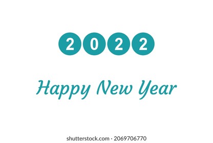 Simple flat happy new year typography illustration, flat happy new year text illustration. !! Not Fully Editable !!