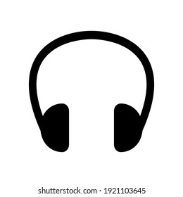 Auriculares planos simples o Icono de auriculares. Imagen vectorial.