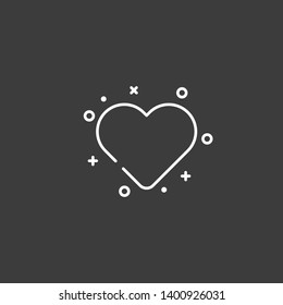 Simple flat heart icon. Cute heart icon. Vector illustration.