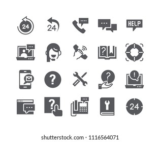 Simple flat high quality vector icon set, Help Desk, Support, Feedback, technical Service and more. .48x48 Pixel Perfect.