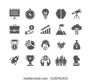 Simple flat high quality vector icon set,Universal startup, Career, Misson, Teamwork, Business Awards and more. 48x48 Pixel Perfect.