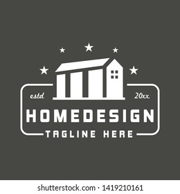 simple flat home design emblem logo icon vector template