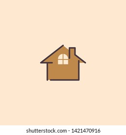 Simple flat home logo design