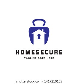 simple flat home secure logo icon vector template