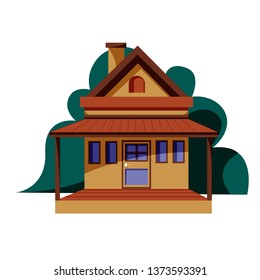 simple flat house illustration vector