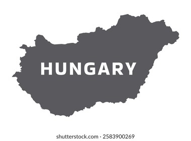 Simple flat Hungary map grey vector