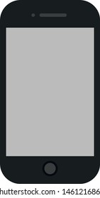 Simple flat icon black smartphone