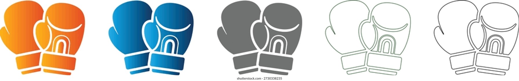 Un simple ícono plano de guantes de boxeo presentado como un Vector negro sólido, aislado como parte de un conjunto de íconos versátiles, perfecto para gráficos deportivos.