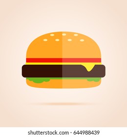 Simple flat icon of burger.