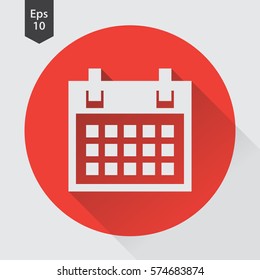 Simple Flat Icon Of Calendar. Vector Illustration
