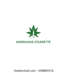 logotipo simple de cigarrillo de icono plano cannabis