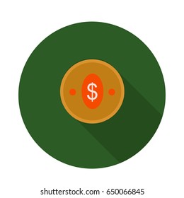 simple flat icon coin in vector format