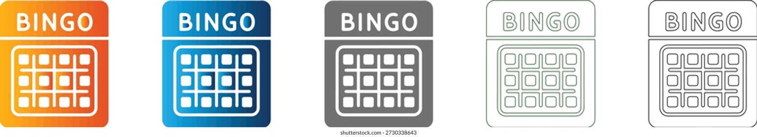 Un simple ícono plano que representa una tarjeta de Bingo, renderizado en Arte vectorial negro sólido, aislado, mostrando claramente su papel como parte de un conjunto de íconos versátiles.