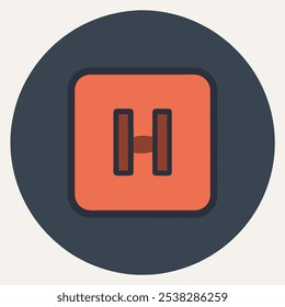 A simple, flat icon depicting a power outlet with two prongs, perfect for web and app design. This icon is ideal for illustrating electrical connections and is easy to understand and recognize.