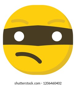 
A simple flat icon design of burglar emoji 
