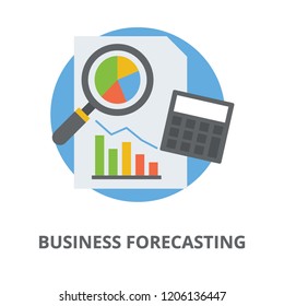 
A simple flat icon design of business forecasting

