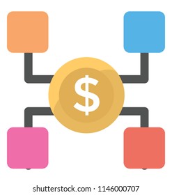 A simple flat icon design of cash flow 