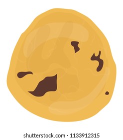 
A simple flat icon design of a chocolate chunk cookie 

