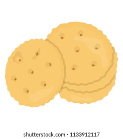 
A simple flat icon design of a Peanut butter cookie
