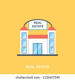 
A simple flat icon design of real estate 
