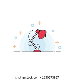 simple flat icon of desk lamp