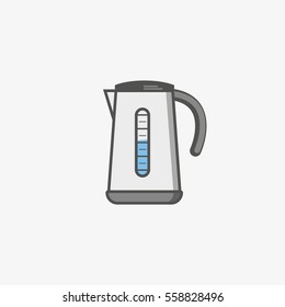 A simple flat icon for electric kettle to boil water for tea or coffee of something else
