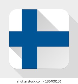 Simple flat icon Finland flag. Premium basic design with long shadow effect of web design objects. Vector, eps10.