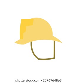 Simple flat icon of fireman helmet vector design illustration. Firefighter outfit icon firefighter equipment vector design illustration. 