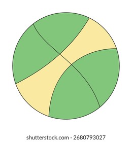 Simples ícone plano de uma bola de praia geométrica. Este gráfico moderno simboliza o verão, as férias e o jogo. Ideal para projetos de férias, temas recreativos e atividades infantis.
