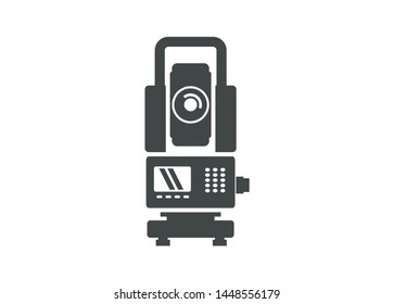 simple flat icon illustrating a theodolite