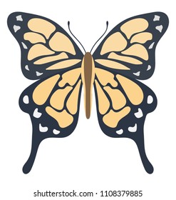 
A simple flat icon image of a dead leaves butterfly
